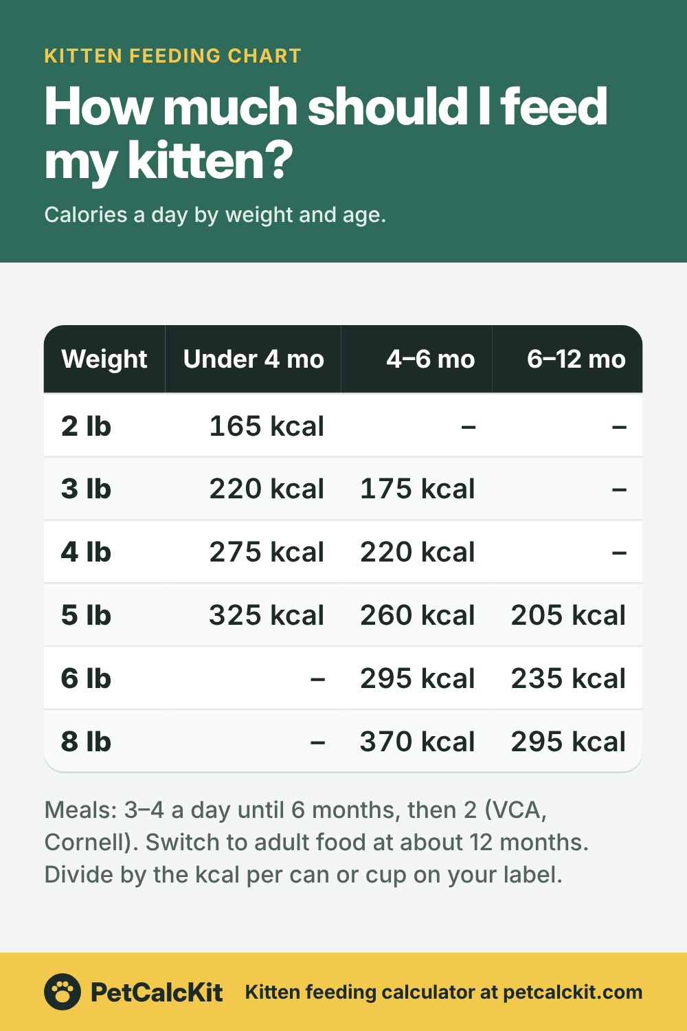 Kitten Feeding Chart: How Much to Feed a Kitten